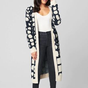 BLANK NYC My Everything Fuzzy Printed Cardigan XS